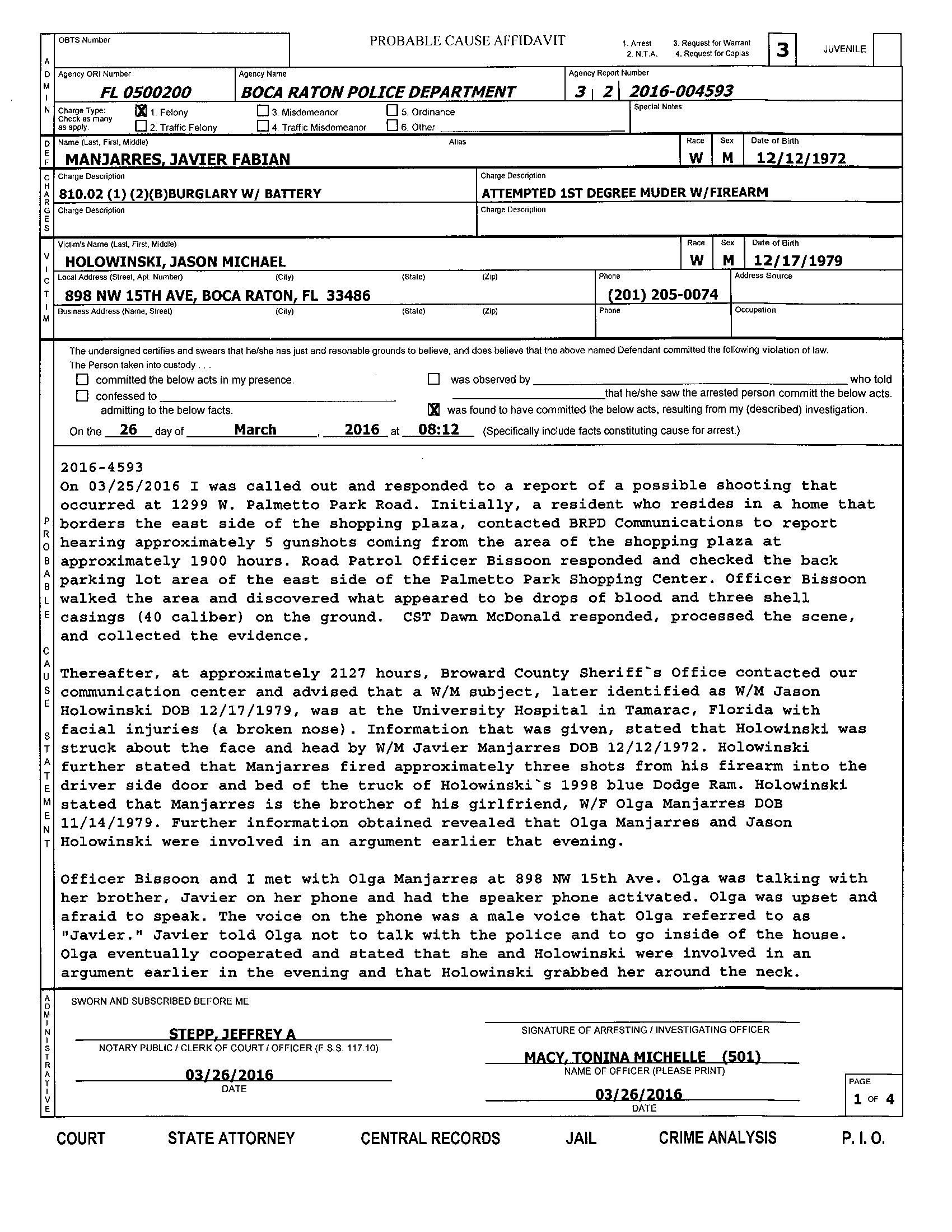 MANJAREES police report_Page_1