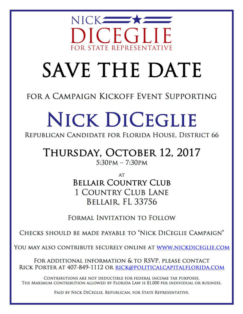 Nick DiCeglie Fundraiser - 10-22-2017